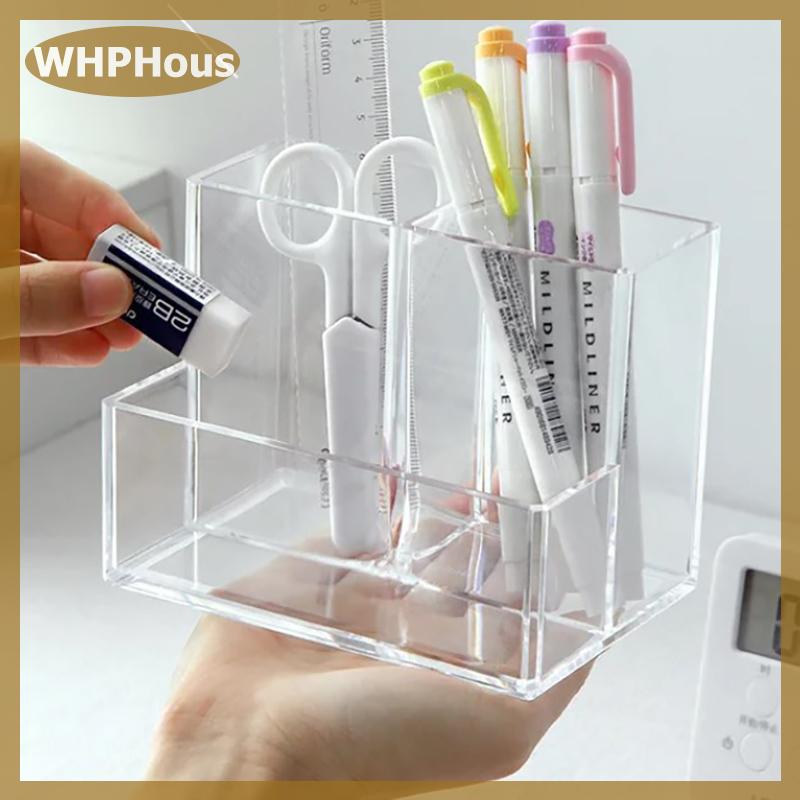 WHPHous Acrylic trong suốt Máy tính để bàn văn phòng phẩm lưu trữ hộp công suất lớn mảnh vỡ phân chia lưu trữ hộp bàn lưu trữ Kệ tổ chức hộp
