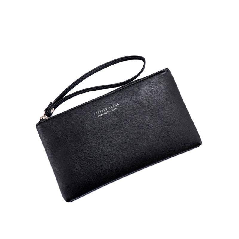 Women Pu Leather Purse Wristlet Zipper Wallet Handbag Envelope Phone Key Case Clutches For Women Coin Purses Fashion Bag