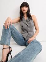 [Pomelo] Double-Breasted Vest - Mid Grey