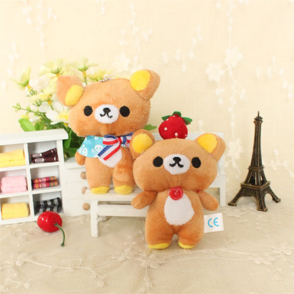 Gotede Kawaii 10cm Móc Khóa Túi đồ chơi nhồi bông Thú nhồi bông sang trọng gấu Móc Chìa Khóa Thú nhồi bông Gấu Rilakkuma gấu nhồi bông đồ chơi