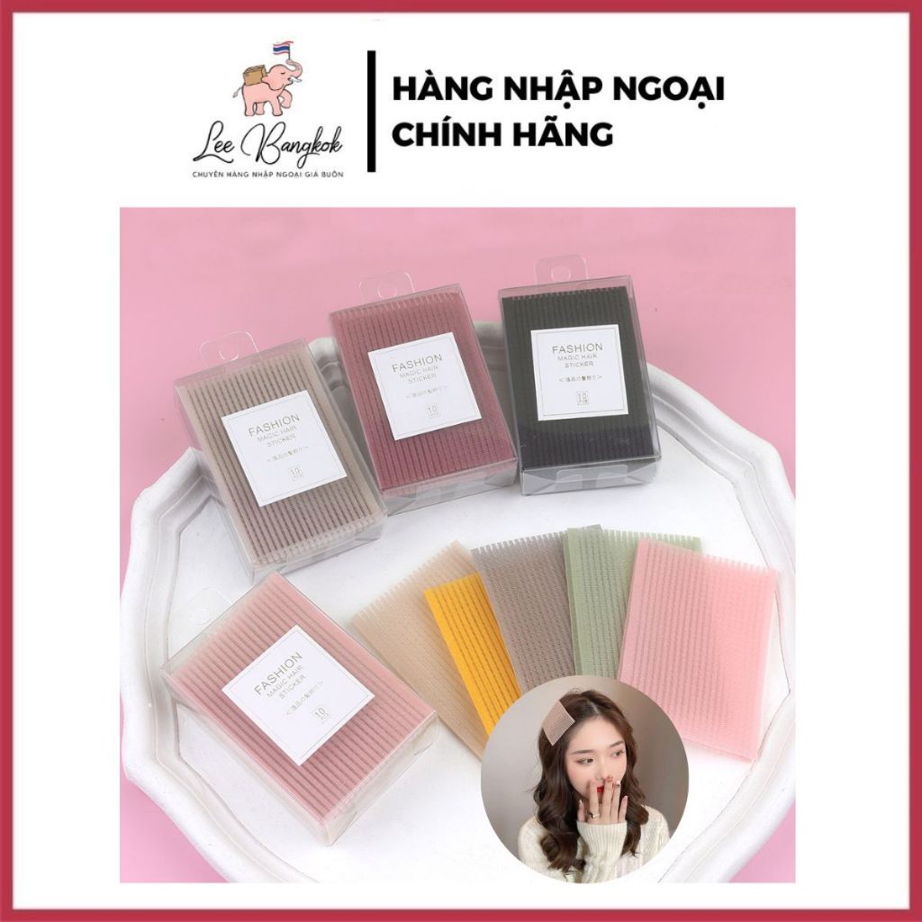Hộp 10 Miếng Dán Tóc Mái Cố Định Tóc Nâu, Đen, Sáng, Tối Color Summer Phong Cách Hàn Quốc