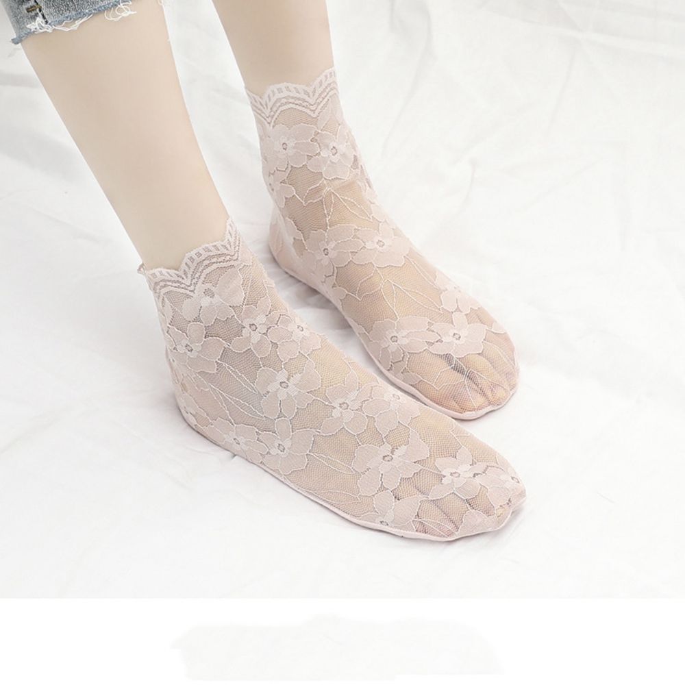 Jubeng Trong Suốt Thoáng Khí Hoa Mùa Hè Cô Gái Phụ Nữ Rỗng Vớ tất ren tất lưới Nữ Hàng dệt kim