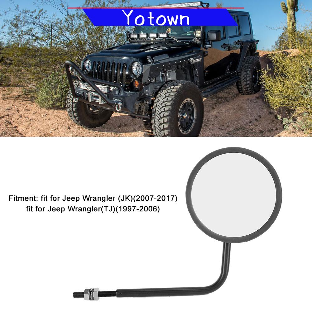 Yotown Gương tròn ô tô Gương chiếu hậu bên trụ cột Accsssory Phù hợp cho Jeep Wrangler JK 2007-2017 Giá 599,000 Đồng*Miễn phí vận chuyển