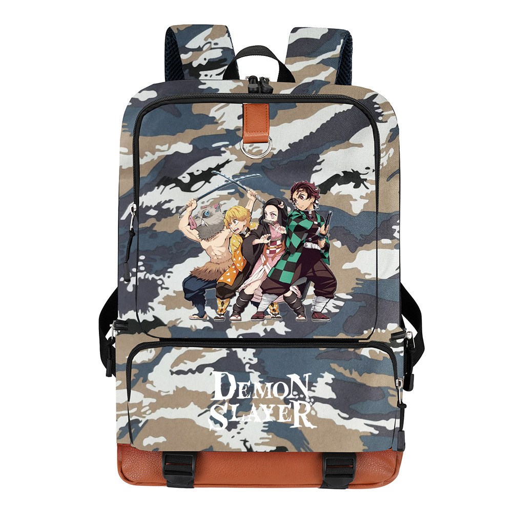 Explosive Animation Peripheral Youth Backpack Camouflage Large Capacity Backpack Student Schoolbag Men's And Women's Computer Bag