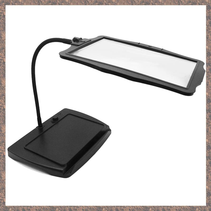 (OGZS) 3X Large Rechargeable Magnifying Glass with Light and Stand, 48 LED Flexible Gooseneck Hands Free Magnifying Desk Lamp