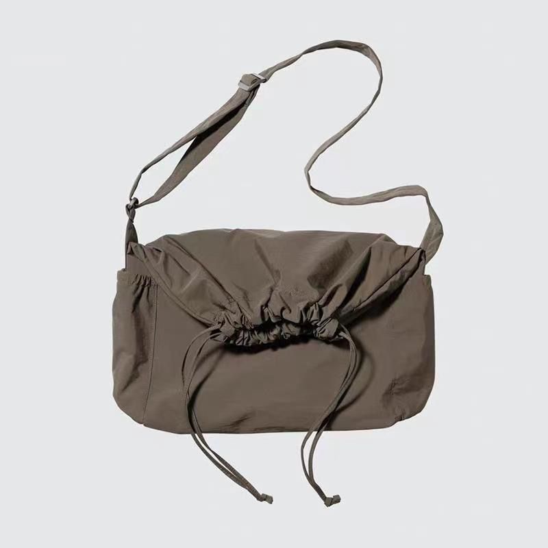 2025 Japan UNIQLO U Family With Nylon Drawstring Messenger Bag Niche Leisure Dual-use Backpack 2024 