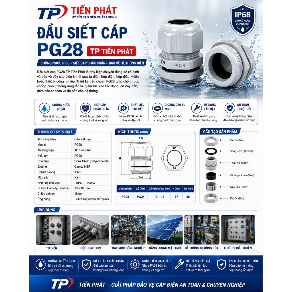 ĐẦU SIẾT CÁP PG9-11-13.5-16
