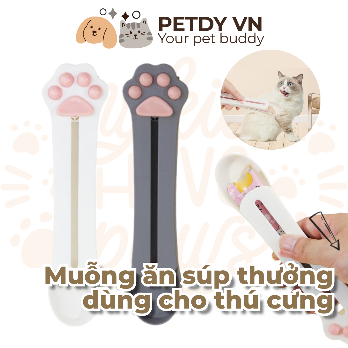 Muỗng ăn súp thưởng cho thú cưng chó mèo