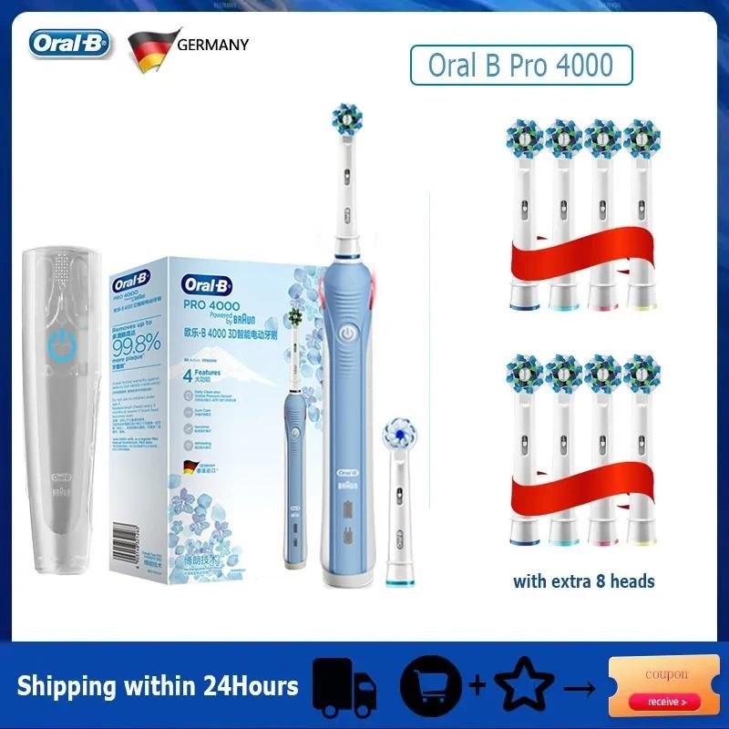 Oral B Sonic Electric Toothbrush P4000 with Timer Pressure Sensor Inductive Rechargeable Tooth Brush Adult Oral Deep Clean Teeth ราคา 1,799 บาท*ส่งฟรี