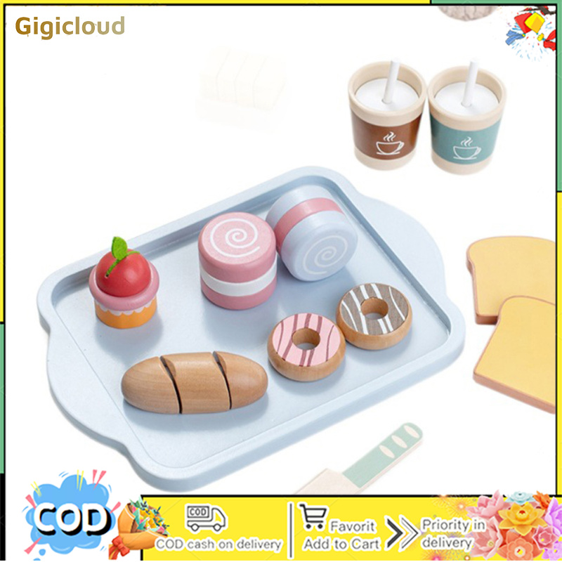 Play Food Sets For Kids Kitchen Wooden Breakfast Playset Pretend Food Play Kitchen Accessories Set Gifts For Boys Girls ราคา 470 บาท*ส่งฟรี