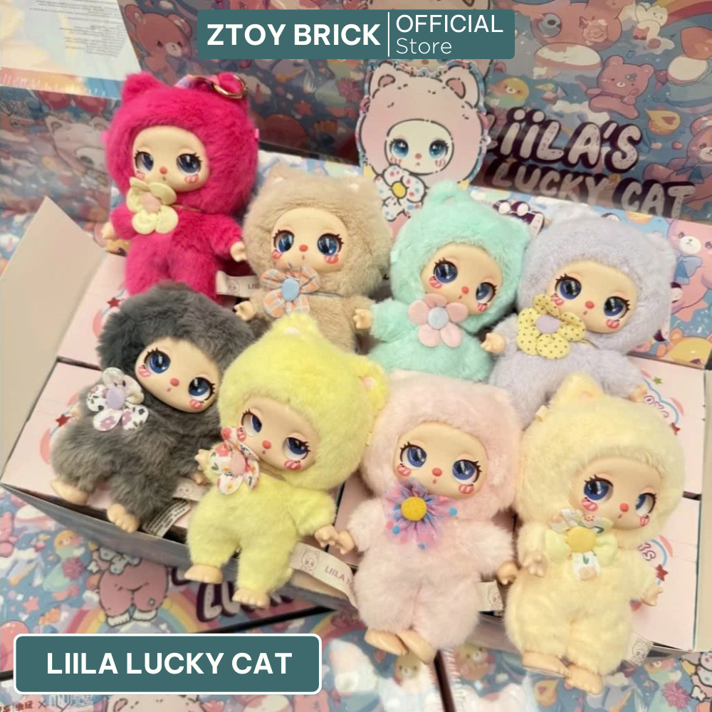 Liila Lucky Cat V1 Random Box | BLIND BOX GẤU BÔNG TREO TÚI LIILA LUCKY CAT BABY THREE BLIND BOX