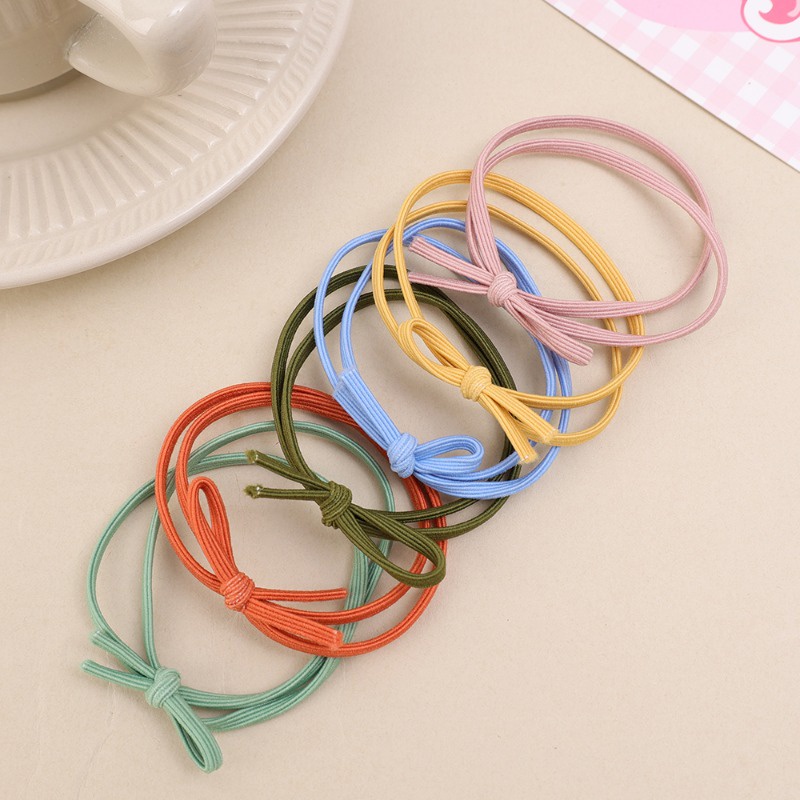 Đầy Màu Sắc Đơn Giản màu trơn Knot Băng cao su dây buộc tóc Nhật Bản Hợp Thời Trang tóc dễ thương Vòng Tròn Cho Phụ Nữ