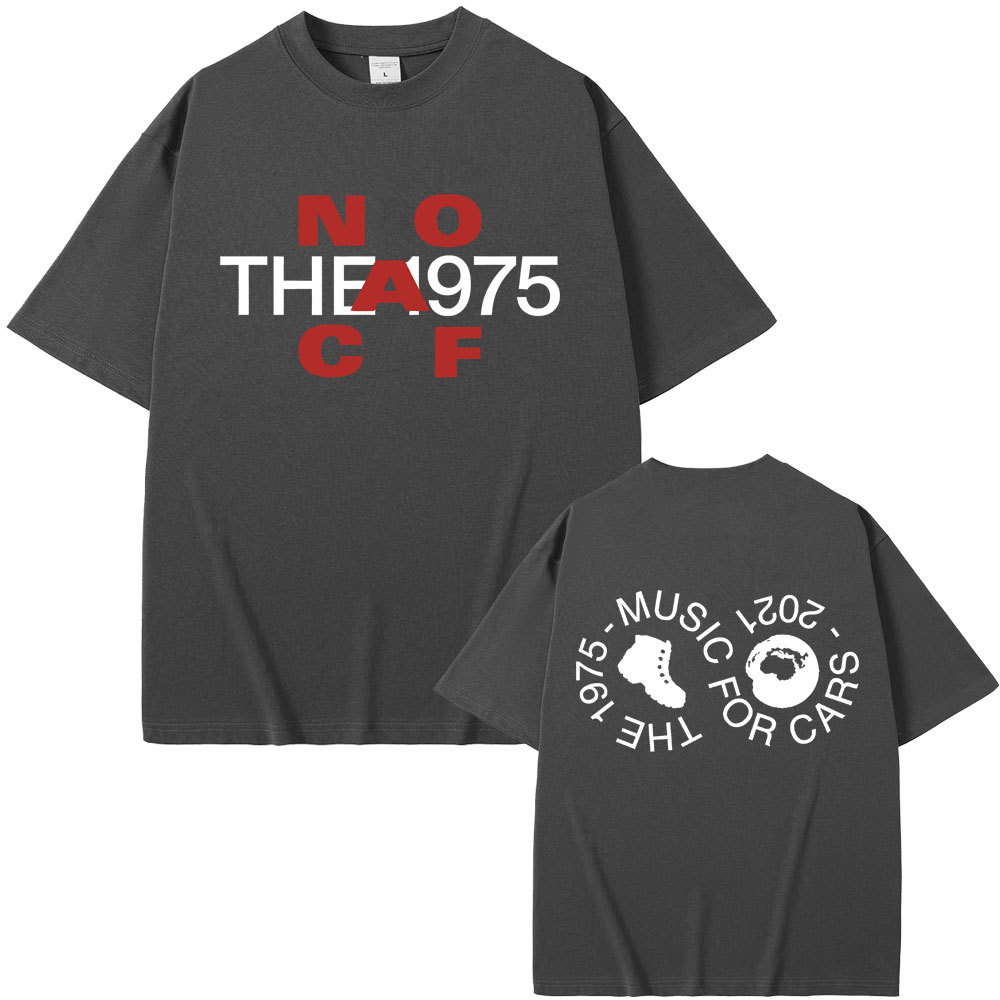 2025 Năm Mới Cotton Cổ Tròn Tay Ngắn T Áo Thun British Band The 1975 Music for Cars Graphic T-shirt Male Vi Thời Trang Hàn Quốc Giản Dị Lễ Hội Mùa Xuân Giá