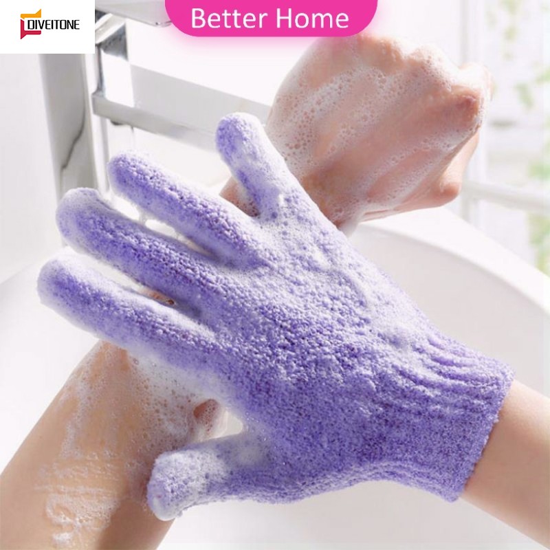 ถุงมืออาบน้ำ ถุงมือขัดผิวอาบน้ำ ขจัดเซลล์ผิวเก่า พร้อมส่ง Glove-style bath towel ราคา 8 บาท*ส่งฟรี