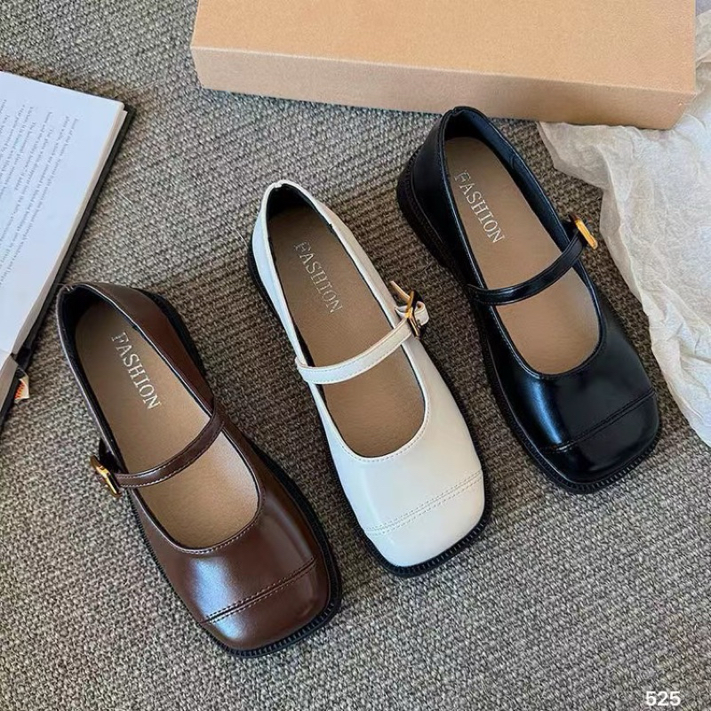 Giày Nữ Búp Bê Đế Bệt 3 Màu Thời Trang Cao Cấp Mũi Vuông Khóa Cài BETKHOACAI0