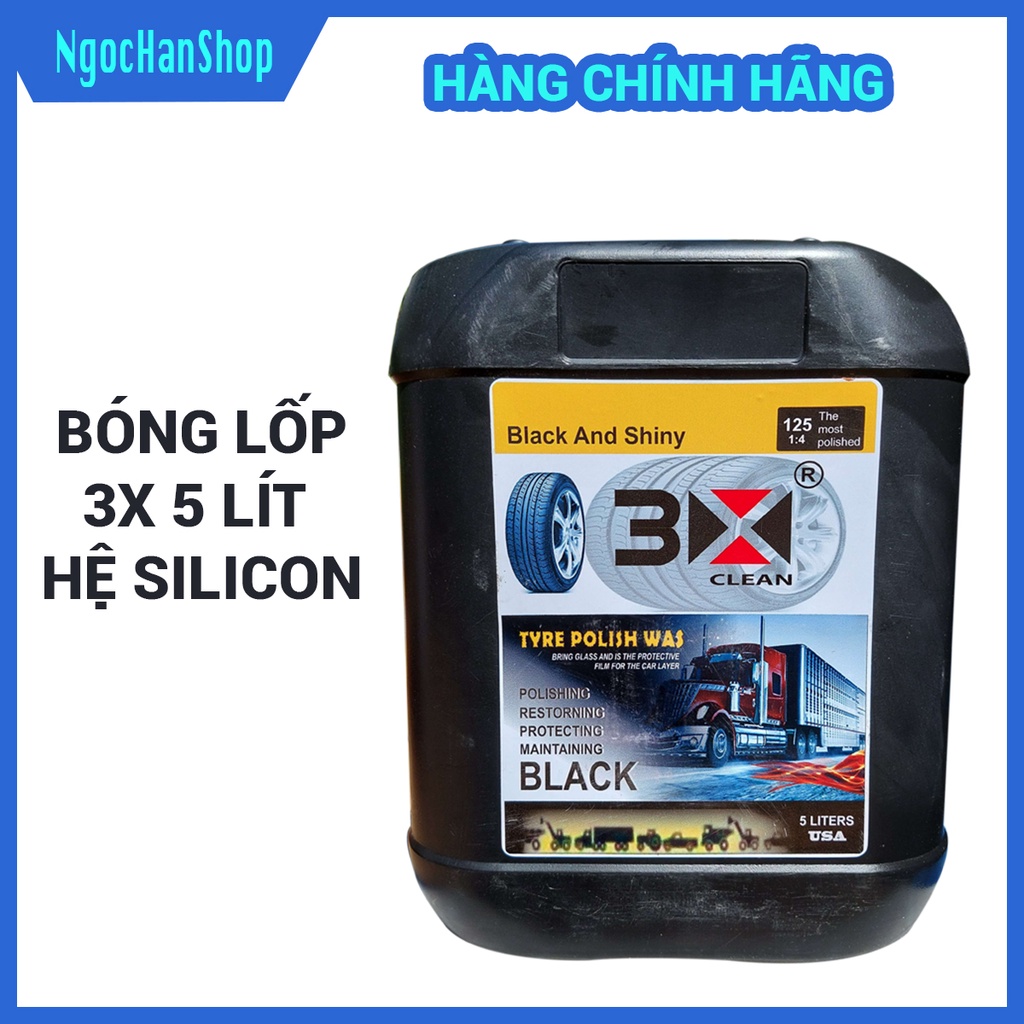 Dung dịch bảo dưỡng bóng lốp ô tô xe máy 3x can 5 lít hệ silicon