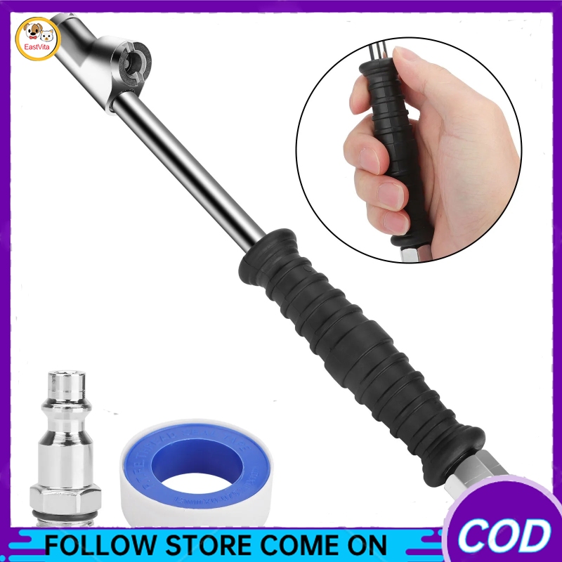 Dual Head Air Chuck 1/4" FNPT 2-Way Straight Foot/30° Reverse Air Chucks With Ergonomic Rubber Grip For Truck RV