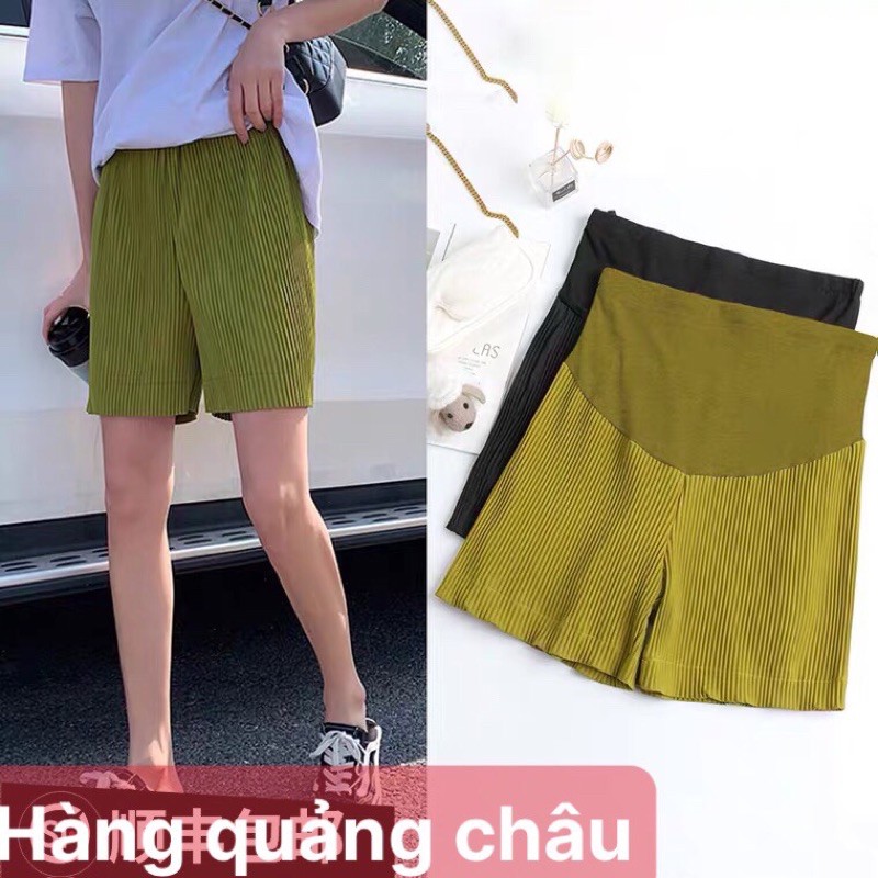 quần short bầu ống rộng xếp li đẹp dáng xuông mặc hè hợp thời trang hàng quảng châu cao cấp sẵn hàng