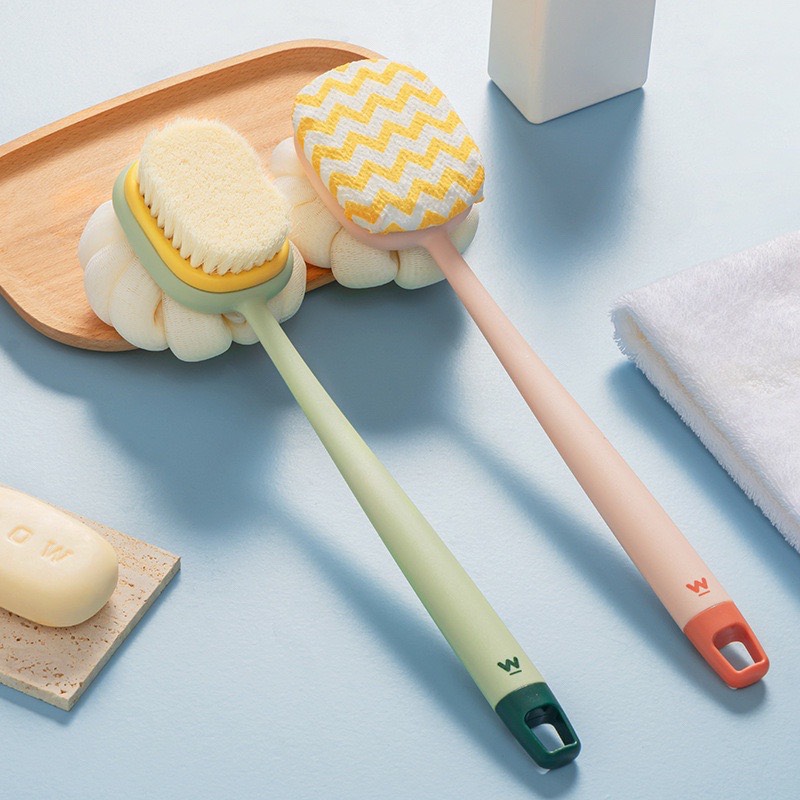 Cây Cọ Lưng 2 Đầu Kèm Bông Tắm 2 Trong 1 Massager Thư Giãn