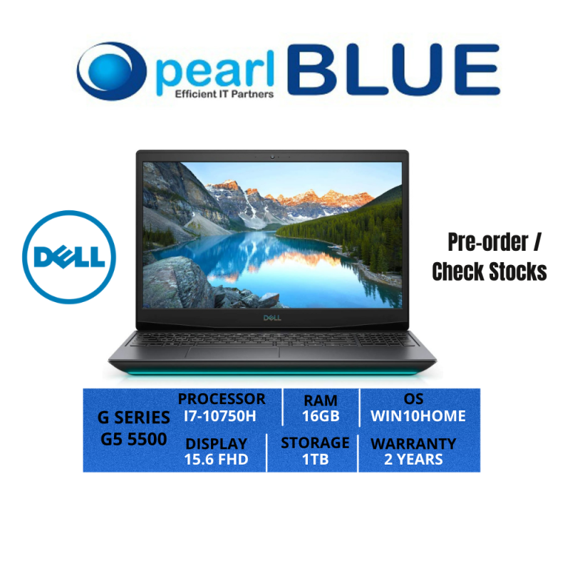 Dell G SERIES | G5 5500 | I7-10750H | 16GB | 512GB | 15.6 FHD | 2.34KGS | WIFI6 | WIN10HOME | 2 YEARS WARRANTY