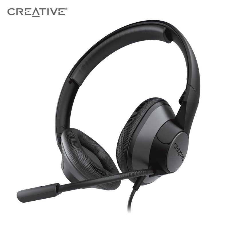 Creative HS-720 V2 USB Digital Audio On-Ear Headset with Noise-Cancelling Condenser Boom Mic, Inline Mic Mute/Calls/Volume Control and Mic-Monitoring Feature, Simple Plug-and-Play for Video Calls Singapore