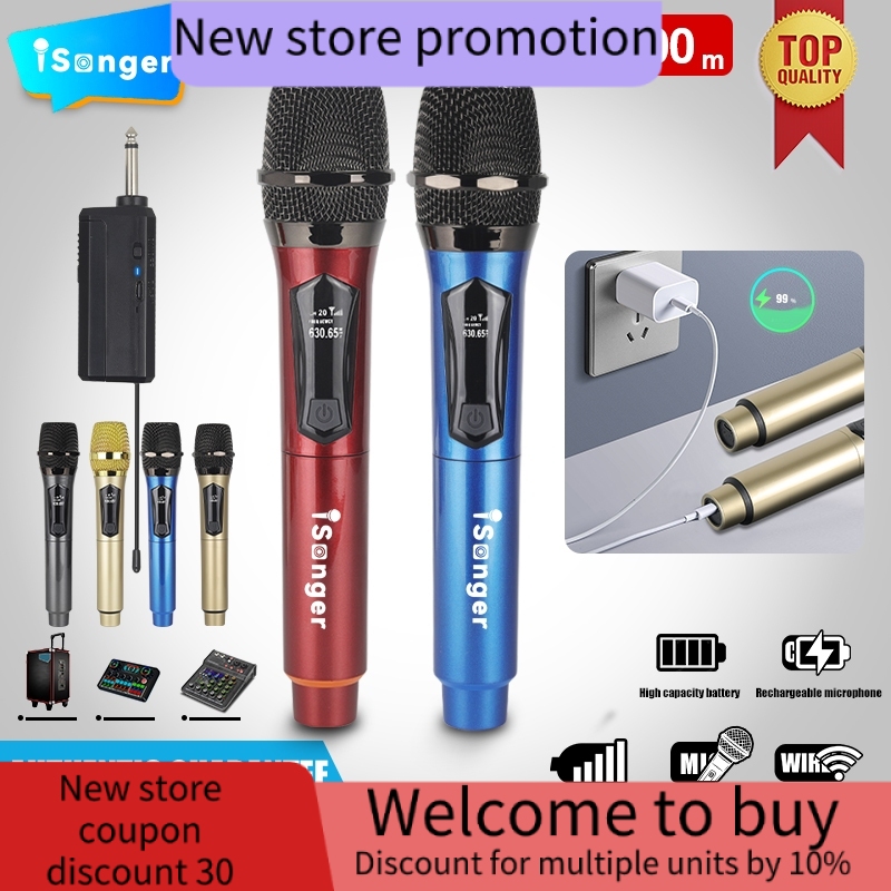 Wireless Microphone 2 Channels UHF Professional HandheldMic Micphone For Party Karaoke Church Show