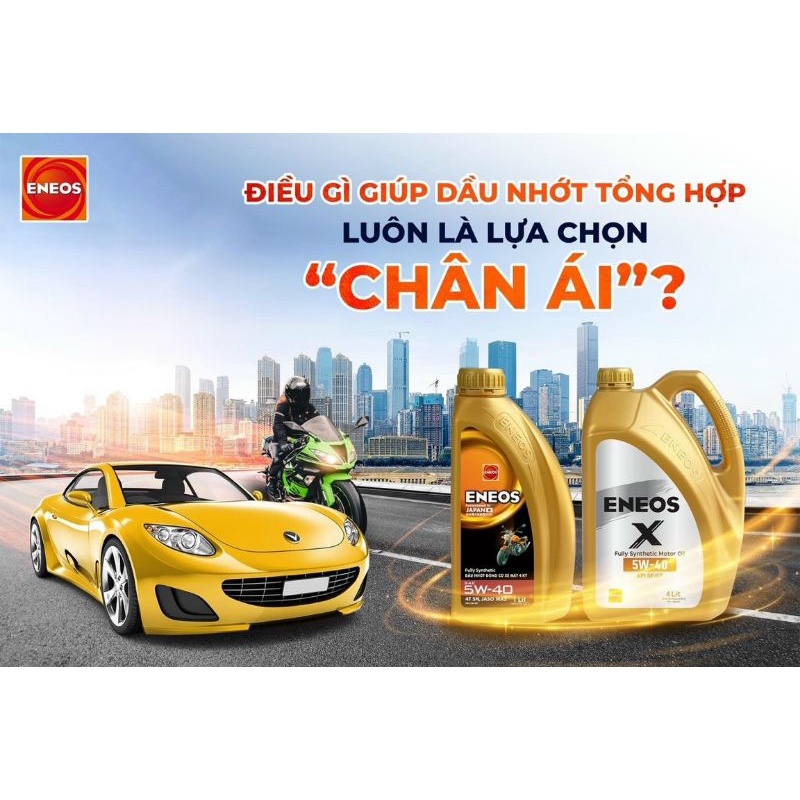 [TẶNG NHỚT XE MAY] DẦU NHỚT ĐỘNG CƠ OTO CAO CẤP ENEOS SP/CF 5W40 - 4L TÂN VƯƠNG 5W-40