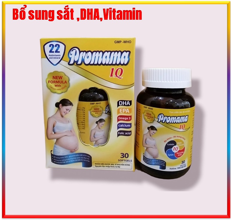 Vitamin Tổng Hợp Cho Bà Bầu Promama IQ Gold Bổ Sung DHA