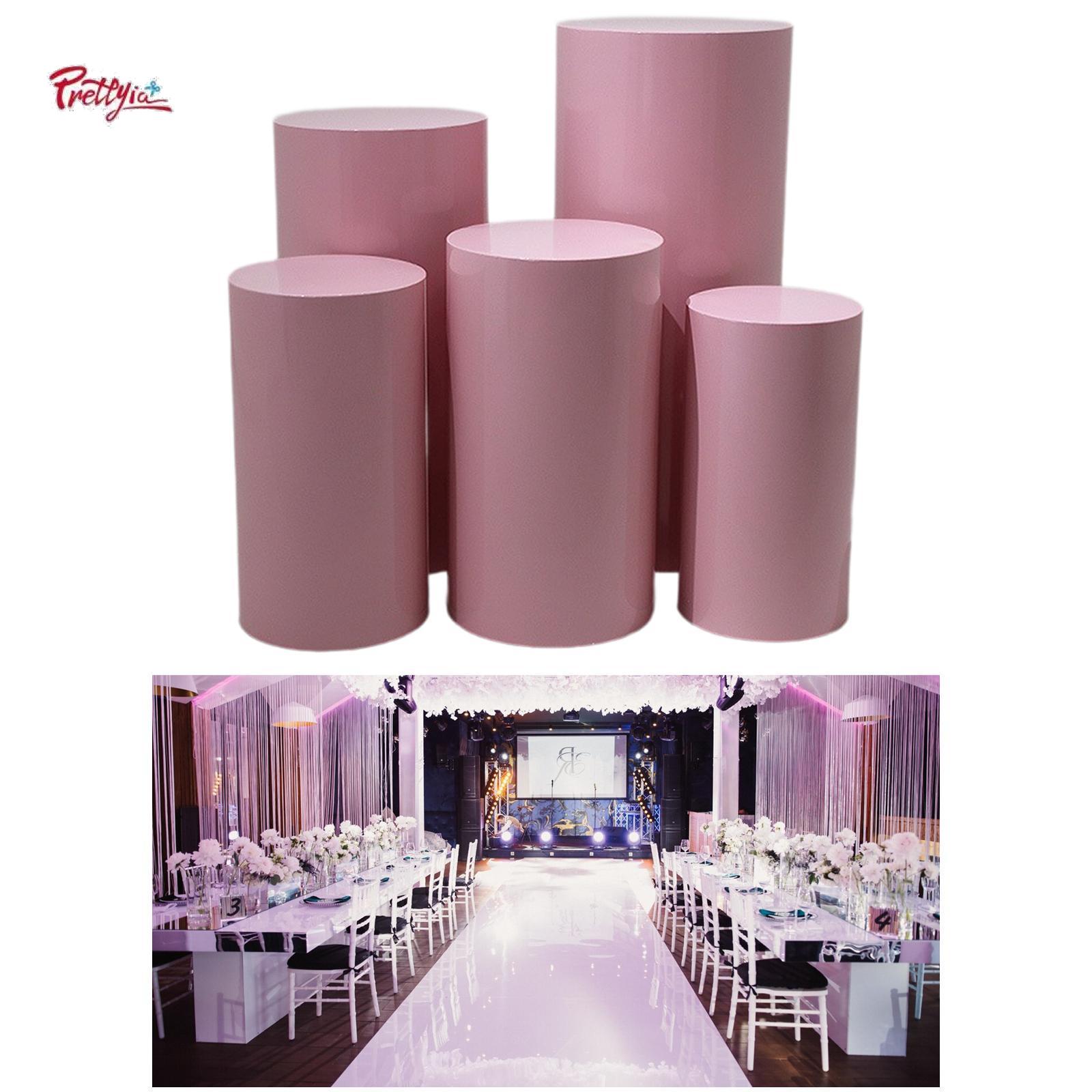 Prettyia 5x Round Display Pedestals Dessert Pedestals for Ceremony Wedding Engagement ราคา 9,782 บาท*ส่งฟรี