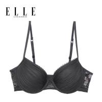 ELLE lingerie  บรามีโครงเสริม PADฟองน้ำ แต่งพลีทและผ้าลูกไม้  รุ่น- LB7502
