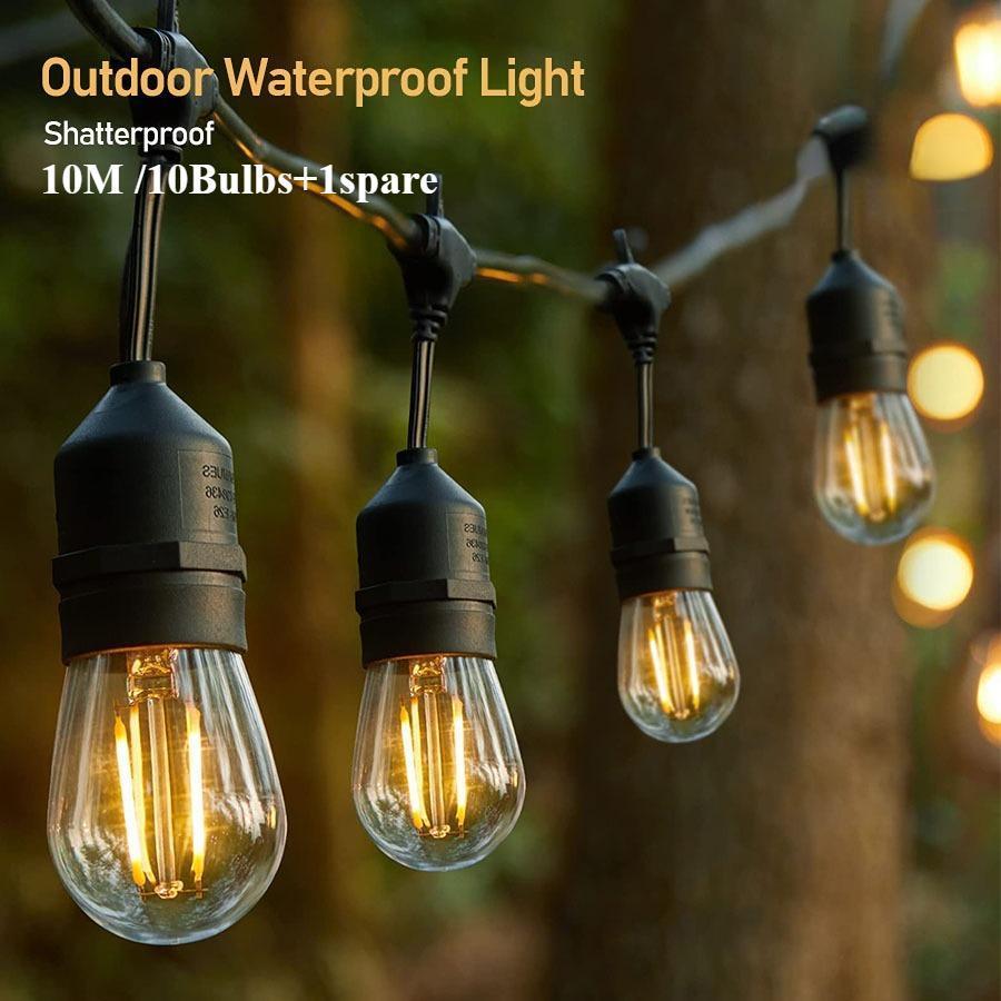 S14 String Lights 220V christmas lights Waterproof String Lights LED Garden Party Lights For Patio Wedding decorative lamp