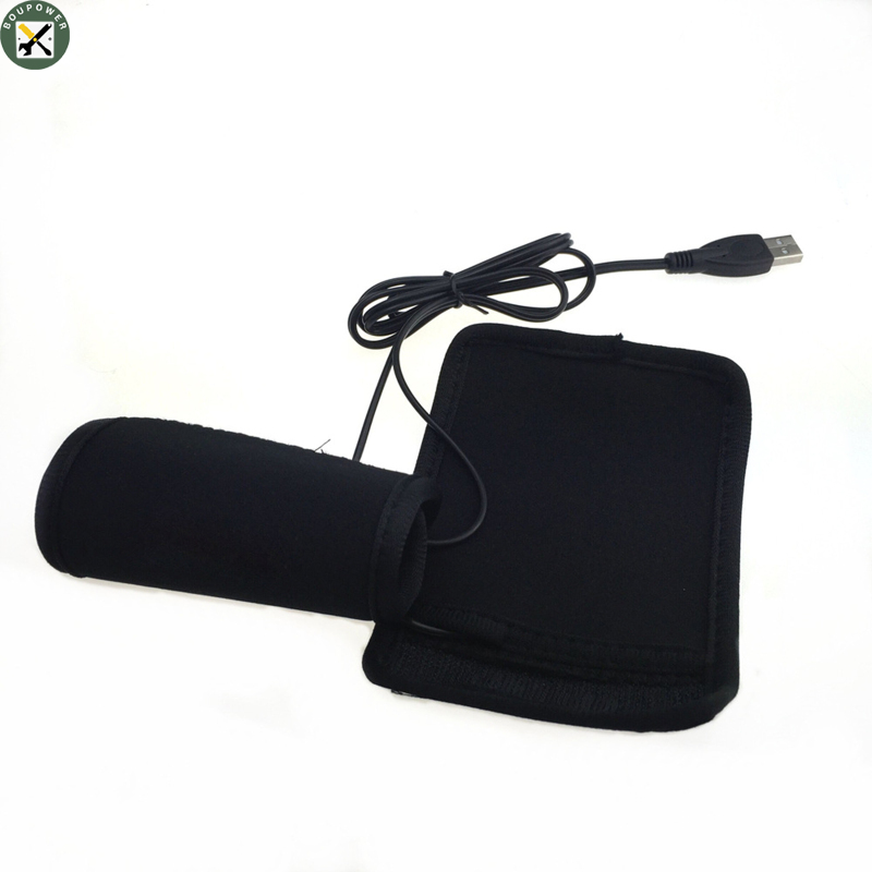 BouPower IN stock 12V Motorcycle Electric Heating Handle Grips Electric Heater Warm Grips Pad USB Powered Heating Handlebar Pad Accessories