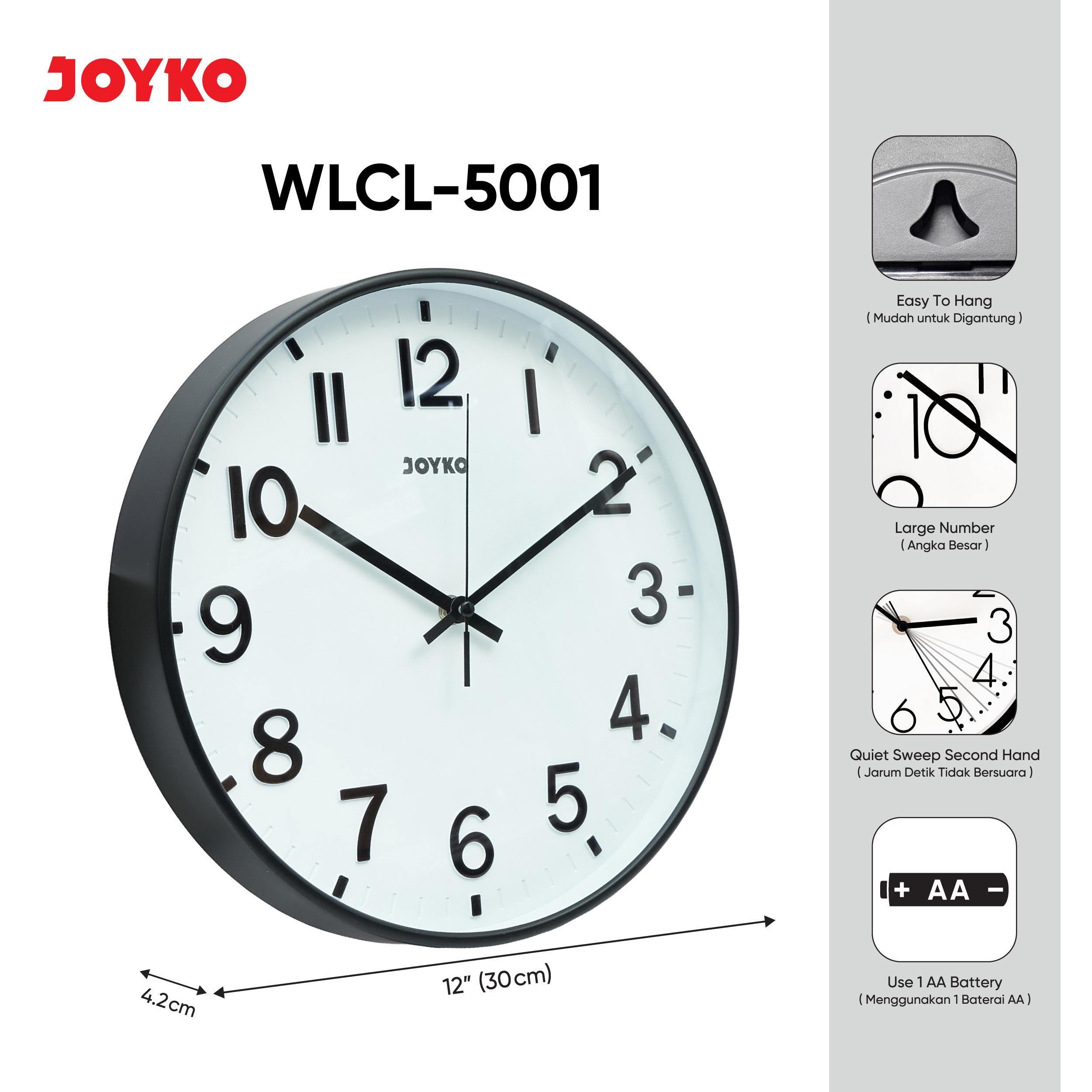 JOYKO Wall Clock Jam Dinding WLCL-5000~5002