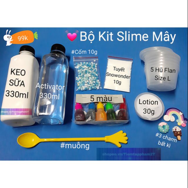 95k  Bộ Kit Slime Mây - Cloudy Slime