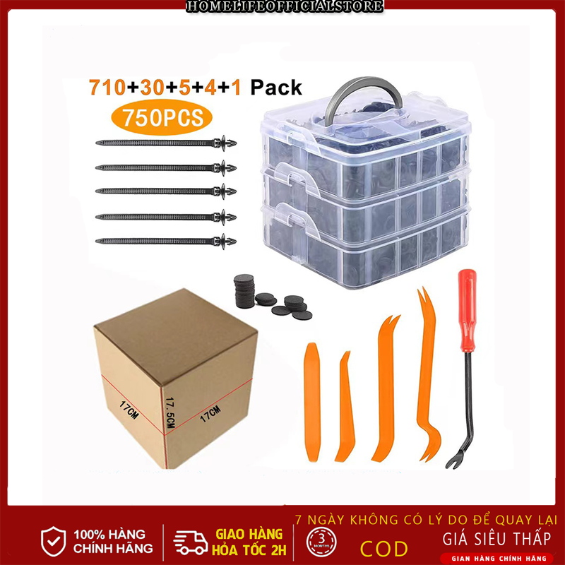 【Vận chuyển nhanh】750 Cái/hộp Xe Khóa 16 Các Loại Của Ô Tô Nói Chung Bumper Ốc Vít Mở Rộng Vít Khóa Công Cụ Sửa Chữa Cho Hầu Hết Các Mô Hình