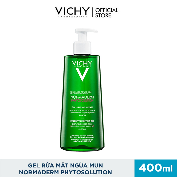 Sữa rửa mặt dạng gel làm sạch sâu giảm bã nhờn Vichy Normaderm Phytosolution