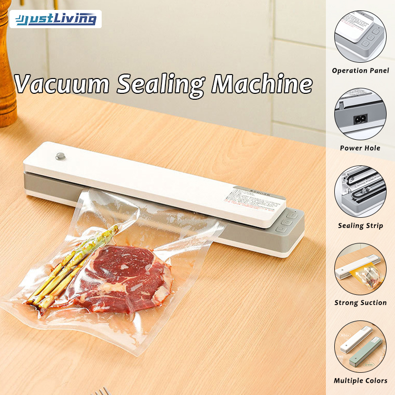 JustLiving 1PC Portable Vacuum Sealer Machine Food Automatic Plastic Bag Sealing Machine Dry and Wet Mode Home Kitchen Food Preservation Compression Sealing Machine Home Mini Small Sealing Machine ราคา 1,009 บาท*ส่งฟรี