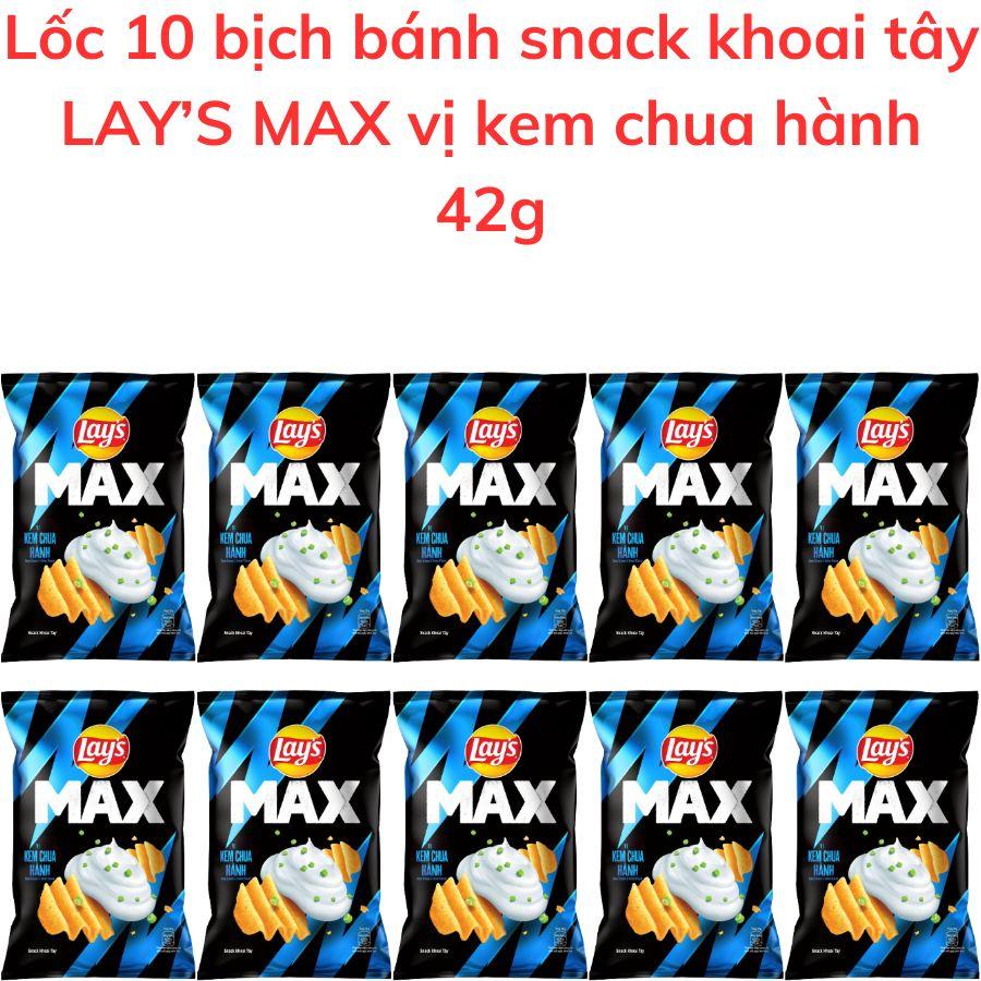 Bánh snack khoai tây LAY S MAX kem chua hành 42g