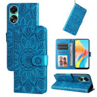 Thinmon Case for OPPO A78 4G/A58 4G/A38 4G/A18 4G Phone Case Sunflower Embossing Leather Wallet Phone Cover.