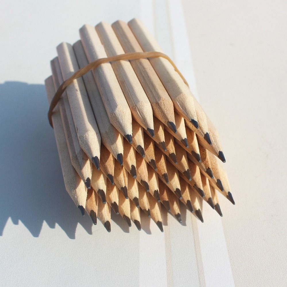 YIYU Hexagonal Short Pencils Calligraphy Drawing Tool Sketching Pencils Beginner Small Log Wood Pencil Back To School