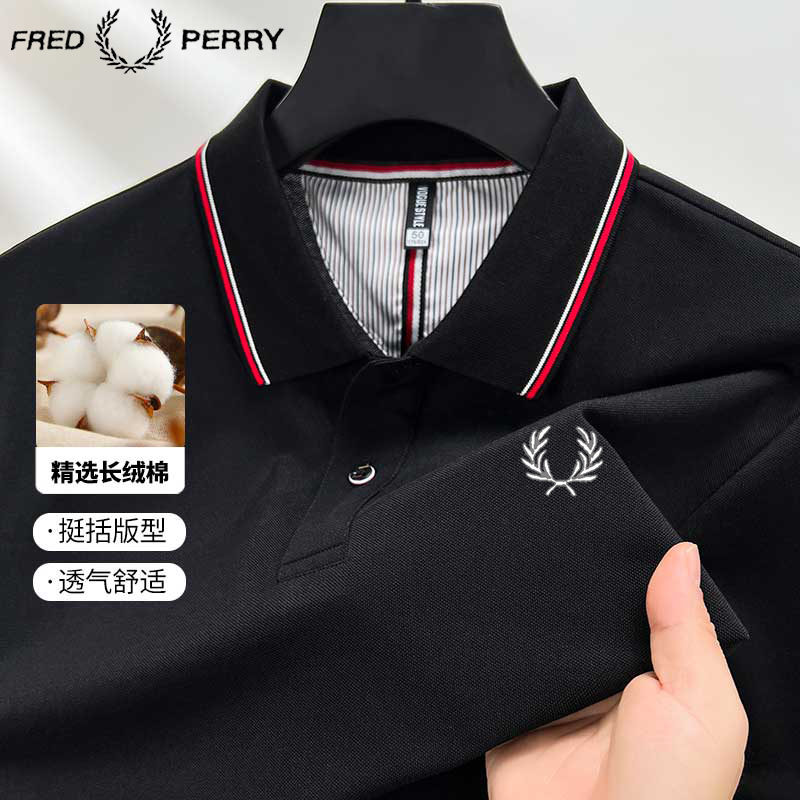 Chính hãng Fred Perry lúa mì Tai Perry nam Polo Áo sơ mi mới 2024 dáng ôm mùa hè thường ngày phù hợp với Thêu ngắn tay hàng đầu hợp thời trang nhập khẩu Anh