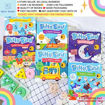 [SG Stock] Ditty Bird Children's Songs 6 Songs Audio Sound Book Press to Listen Music Song Hatch Reader Children Baby Toddler Kids TOT