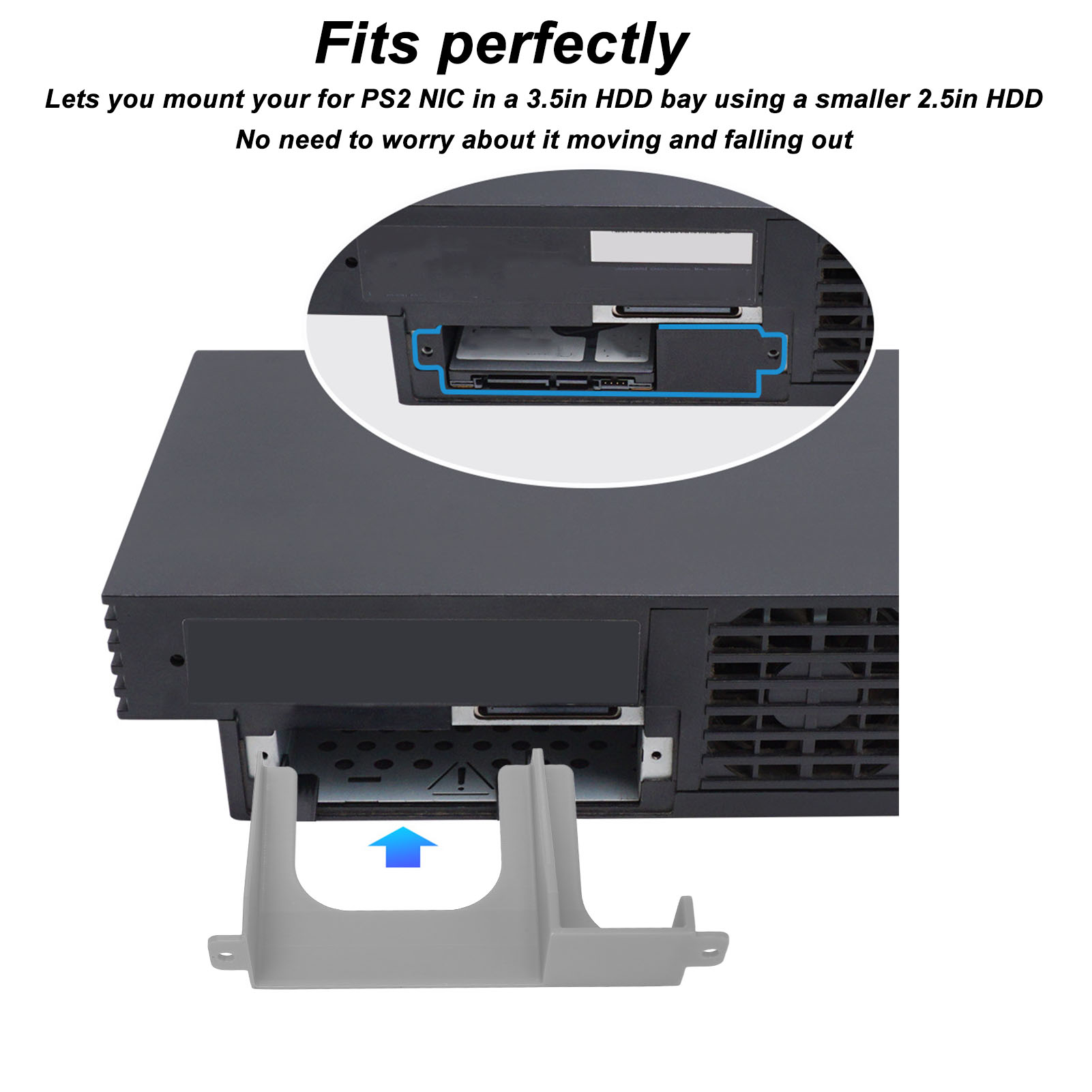 Lenovo Funien Hard Drive Bracket SSD HDD Mounting Bracket for SCPH 30000 50000 Game Console IDE 3D Printed with ABS Material Compatible with IDE Hard Drives Safe to Use Console (Silver Gray) ราคา 168 บาท*ส่งฟรี