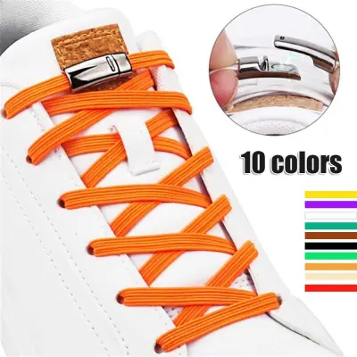 1* Creative Kids Adult Unisex Accessories Elastic Lazy Laces Strings Quick No Tie Shoe laces Flat Sneakers Magnetic 1Second Locking ShoeLaces