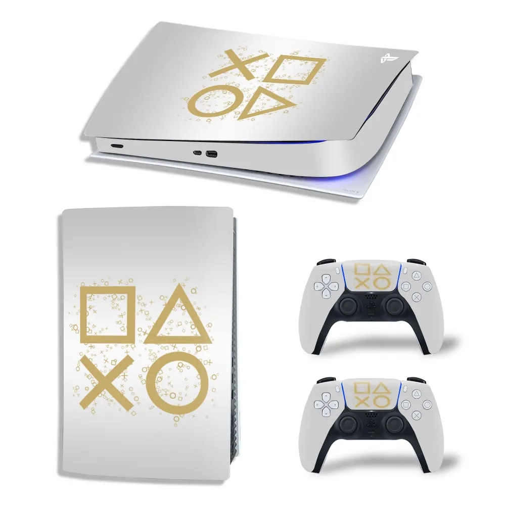 【Shop with Confidence】 Gamegenixx Ps5 Digital Edition Skin Sticker Geometry Removable Cover Pvc Vinyl For Ps5 Console And 2 Controllers