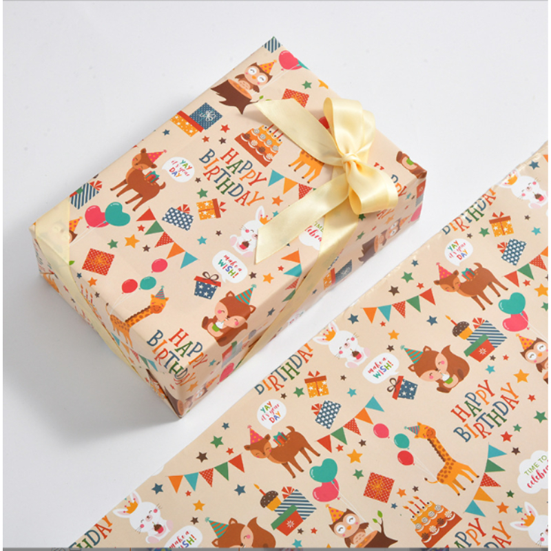 Set 5 Giấy gói quà sinh nhật 50x70cm G11 Giấy bọc quà chữ happy birthday cao cấp khổ dày đẹp