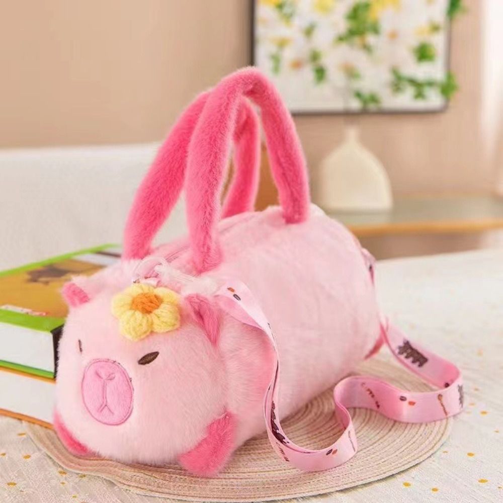 HERWK Bông PP Túi xô capybara Mềm Phong cách Hàn Quốc Túi đeo chéo gấu trúc Túi đựng đồ Ong Túi xách hình động vật hoạt hình Phụ nữ - 3