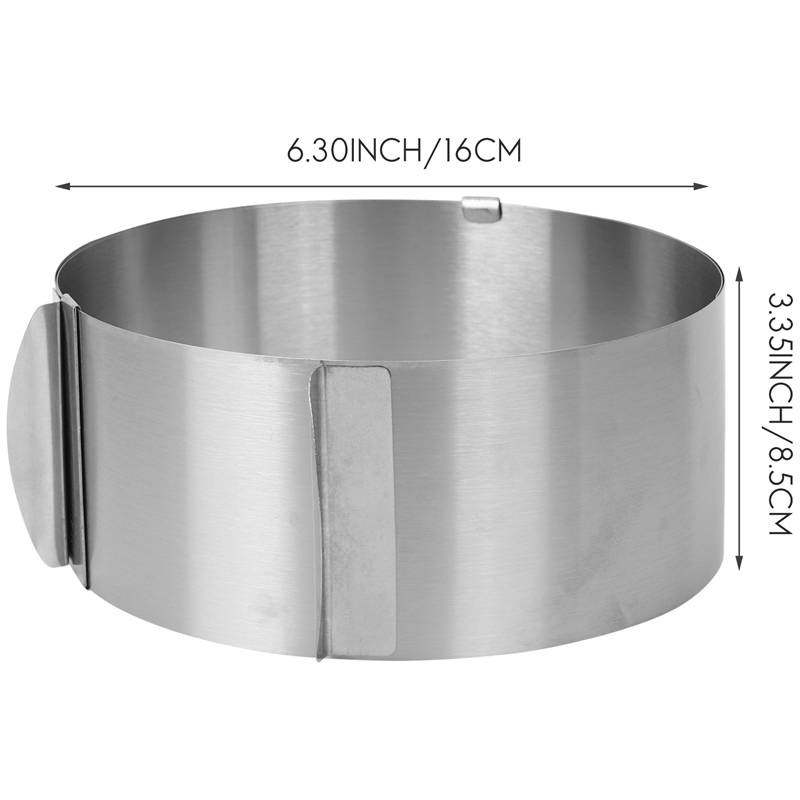 (BOTH) Cake Ring 6 to 12 Inch Adjustable Round Stainless Steel Cake Mousse Mould Ring Bakeware Tools Cake Decorating Mold Baking Ring