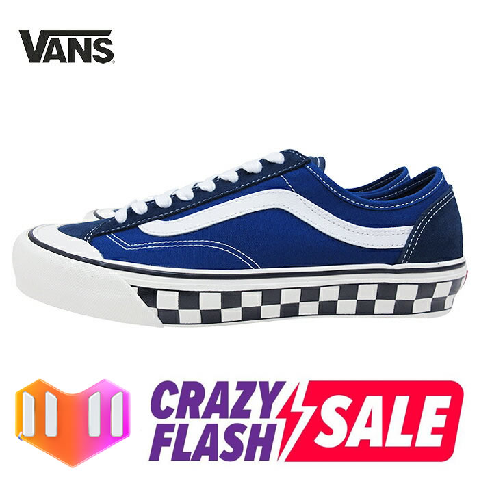 blue low top checkered vans