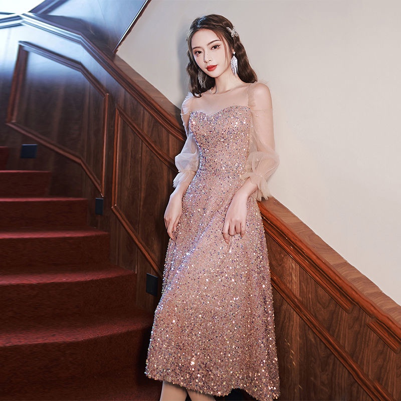open lace back dress One-Shoulder Knee-Length Cocktail Dress with Sequins– PromGirl main image 1